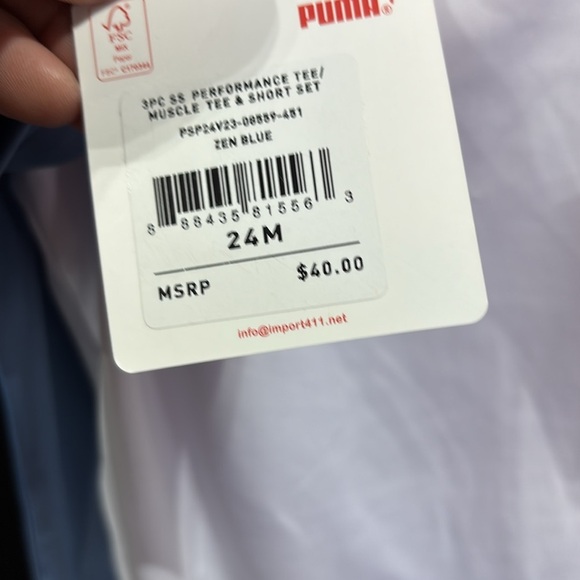 PUMA  3 pc.-set performance tee, muscle tee and elastic waist Puma Logo shorts - Picture 6 of 6